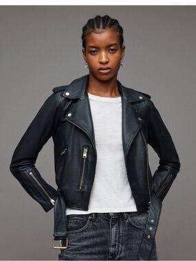 Express Women's Deep  Navy Blue Vegan Leather Moto Jacket